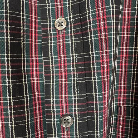 Club Room Mens Performance Regular Fit Long Sleeve Red/Black Plaid Shirt 15.5 - Picture 6 of 8